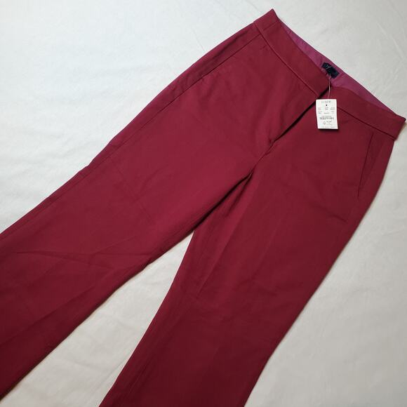 J. Crew Womens Size 2 NWT Kelsey Flare Pant Burgundy BG357 - Picture 1 of 9